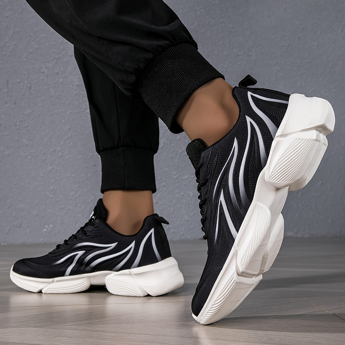 Men's Breathable Lightweight Sneakers - Comfortable, Non-Slip Running Shoes with Lace-Up Closure
