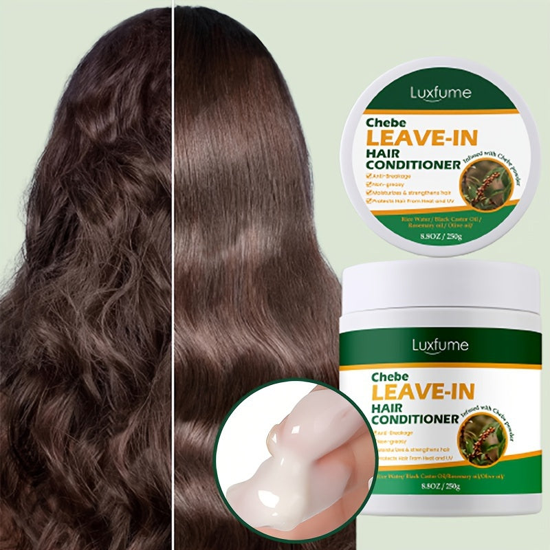 Chebe Leave In Conditioner with Castor oil, Thickening Strengthening Chebe Butter, Chebe Powder, Chebe Oil, Best for Split Ends/Dry/Damaged Hair