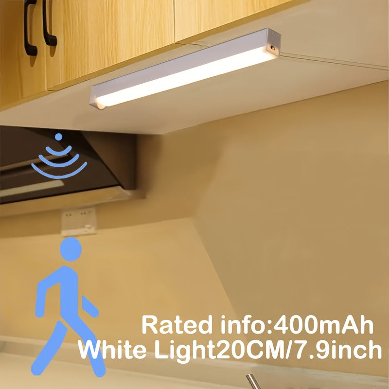 Smart Motion-Activated LED Light Strip - Wireless, Magnetic Mount, USB Rechargeable for Wardrobe, Kitchen, Desk & More