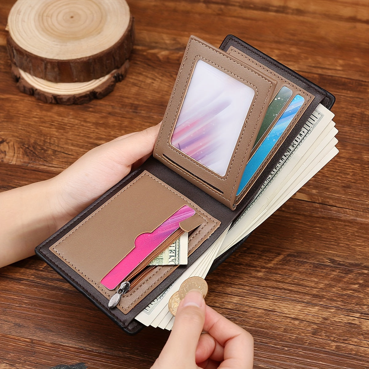 1pc Men's Vintage Short Wallet, Multi Card Slots Wallet, Ideal Gift For Men