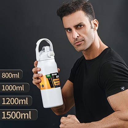 1 termo grande de acero inoxidable 304, ideal para deportes, ideal para viajes, bebidas frías y calientes, ideal para verano e invierno, regalo.