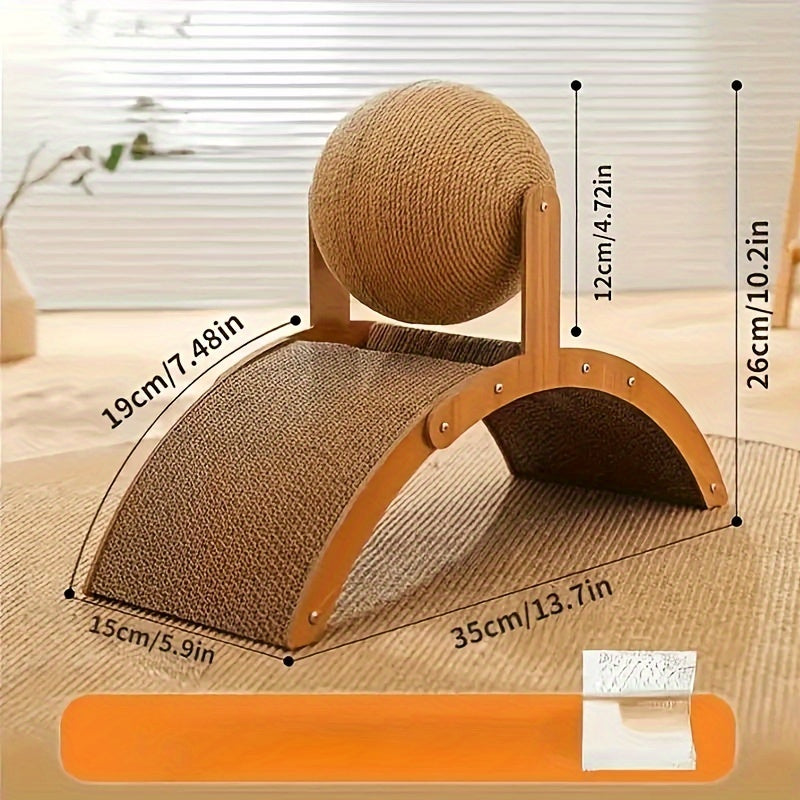 Rascador vertical resistente para gatos con cartón corrugado texturizado, estación de juego multifuncional y cama cómoda - Diseño compacto para gatos