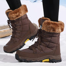Women's Waterproof Insulated Snow Boots with Faux Fur Lining, Thick Rubber Sole, and Adjustable Laces for Winter Outdoor