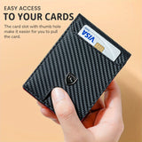 1pc Men's Ultra-thin Wallet, Simple Microfiber Rfid Blocking Double Folding Credit Card Holder