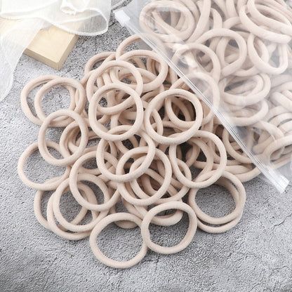 Juego de 50 bandas elásticas para el pelo para mujer, de 4 cm, de colores lisos y sencillos, accesorios para el cabello, coleteros.