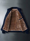 Chaqueta de color liso con cuello alto y forro polar para hombre, abrigo cálido de manga larga con cremallera, cárdigan cómodo y moderno a prueba de frío para otoño e invierno, ideal como regalo.