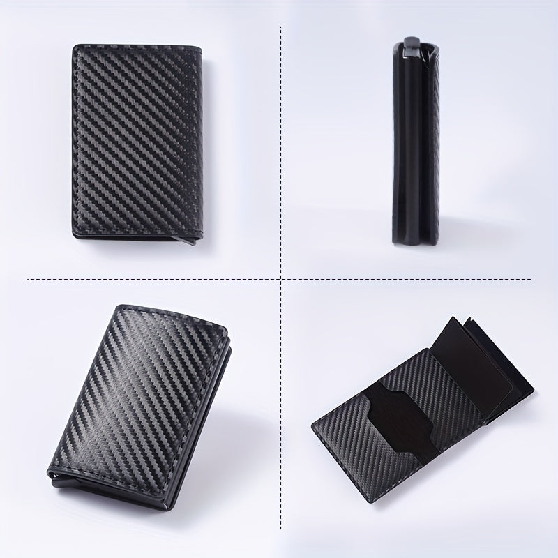 1pc Men's Minimalist Multi-Functional Anti-RFID Blocking Card Holder With 6 Card Slots, Protects ID &amp; Credit Cards, Ideal Gift For Men