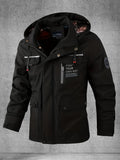 Chaqueta Softshell para hombre, abrigo con capucha y múltiples bolsillos para primavera y otoño, chaqueta impermeable y resistente al viento para exteriores para senderismo y acampada