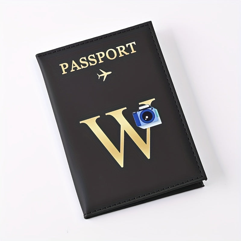 Creative Color Printing Letter Faux Leather Multi-Functional Passport Holder SIM Card ID Holder
