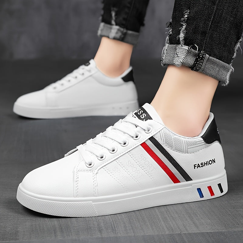 Men's Trendy Street Style Low Top Skateboard Shoes, Comfy Non-Slip Lace-Up Durable Sneakers For Men's Outdoor Activities