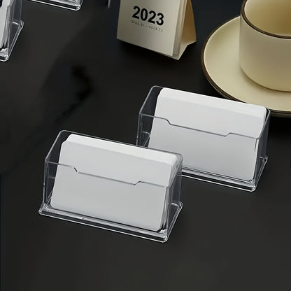 Clear Plastic Business Card Holder - PC Material - Organize Cards for Exhibitions and Office Desks