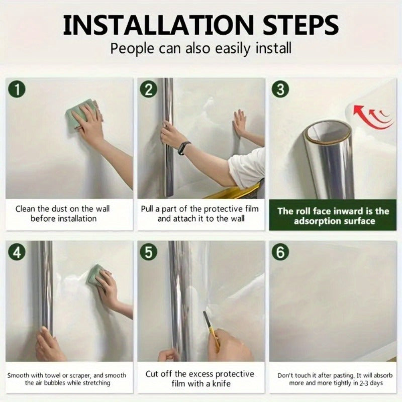 Película protectora electrostática transparente para pared, decoración de pared antiadherente, adhesivo de plástico impermeable y resistente al aceite, apto para cocina y hogar, instalación sencilla.