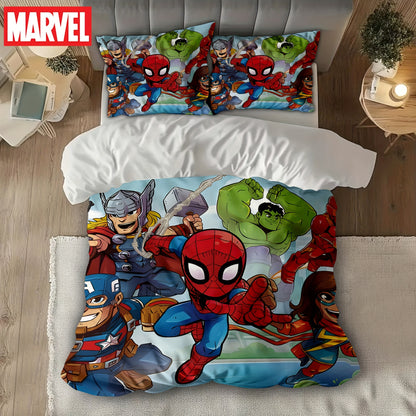 Authorized 3pcs Marvel Spiderman Bedding Set Featuring 1 Duvet Cover And 2 Pillowcases, Providing a Soft And Cozy Bedding Option for Bedrooms, Guest Rooms, And Dorm Decor.