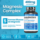 Magnesium Complete 400 Mg Per Serving, 5 Sources of Magnesium Bisglycinate, Citrate, Malate, Pidolate, Carbonate, Gluten-Free And Non-Gmo Magnesium Supplement Tablets, Premium Quality Vitastrong