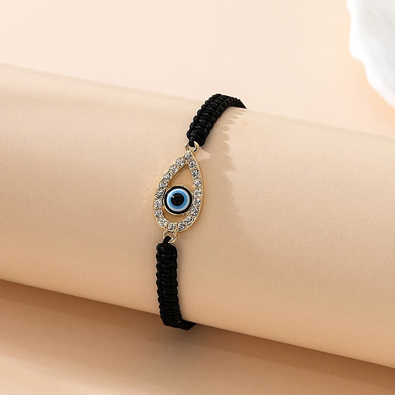 Good Luck Water Drop Shaped Devil's Eye Adjustable Bracelet Hand Decoration Ornament