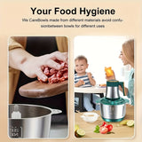 Procesador de alimentos de acero inoxidable de 5 l con sistema de 6 cuchillas: picadora de carne y verduras rápida, 5 velocidades, ideal para cebollas, ajo, ensaladas y comida para niños. Imprescindible en la cocina.