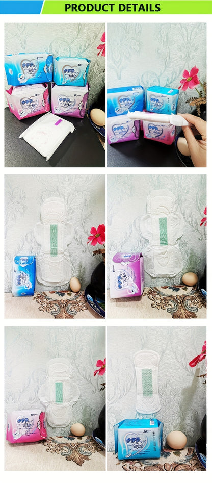 Ultra-thin wing pads 5 packs, women's comfortable and soft menstrual pads, anti-side leakage and fragrant-free menstrual care pads, women's independent packaging with wings menstrual pads