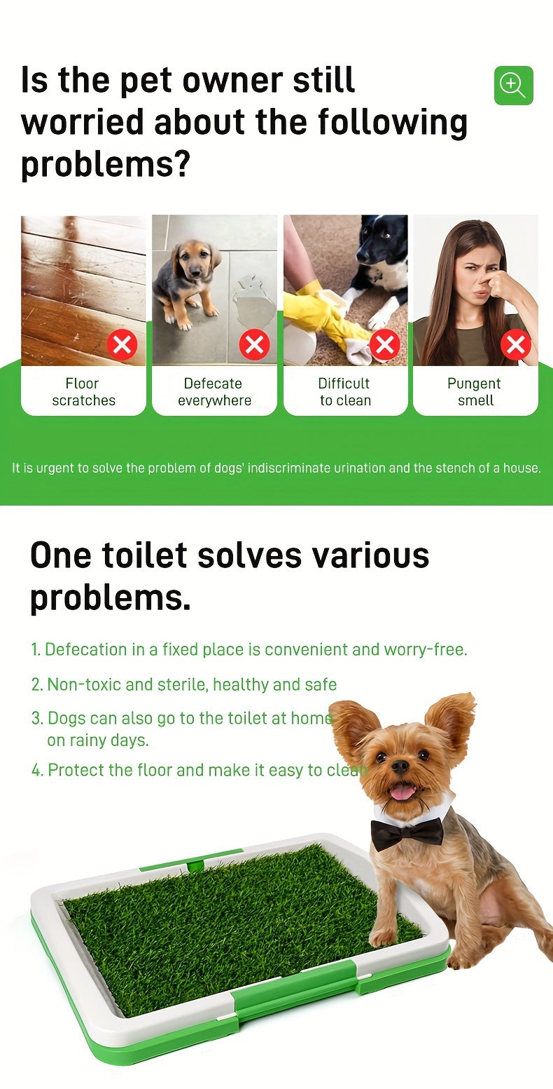 Leak-Proof Silicone & PP Dog Potty Trainer - Easy Clean-Up, Three-Layer Design Pet Toilet for Indoor Use, Ideal for House Training Puppies, Housebreaking Aid|Petfriendly Design|Silicone Dog Toy