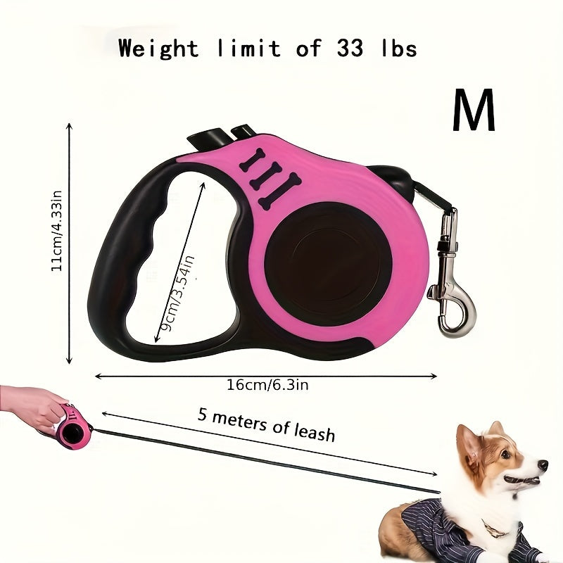 Durable Double Switch Retractable Pet Leash For Dogs - Easy Control And Comfortable Grip