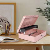 HOMEYUER Secure Metal Cash Box with Key Lock and Tray - Ideal for Security & Labor Protection