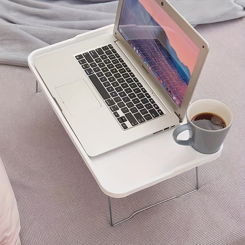 Foldable Plastic Laptop Desk: Rectangular, Painted, and Suitable for Office Use