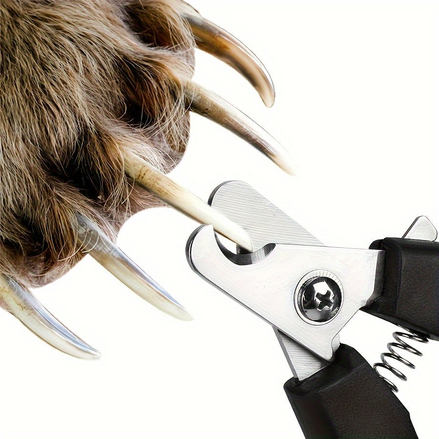 Stainless Steel Pet Nail Clipper with Splash Guard - Safe Grooming Tool for Dogs & Cats, 1pc
