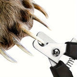 Stainless Steel Pet Nail Clipper with Splash Guard - Safe Grooming Tool for Dogs & Cats, 1pc