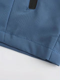 Chaqueta cortavientos informal con capucha para hombre: poliéster ligero e impermeable, con cremallera, color liso y bolsillos | Versátil para todas las estaciones