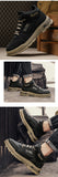 Zapatillas de skate de caña alta para hombre, antideslizantes y duraderas, ideales para caminar por la calle, viajar y actividades informales | Zapatillas retro de piel sintética a la moda para hombre