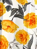 Floral Print Plunge Neck A-line Dress, Elegant Vacation Flutter Sleeve Maxi Length Dress For Spring &amp; Summer, Women's Clothing