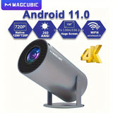 Proyector Magcubic Hy300 4K con enchufe europeo, Android 11, doble wifi, 6.260 ANSI, Allwinner H713, inalámbrico, 5.0, 1080P, 1280 x 720P, para cine en casa y exteriores.