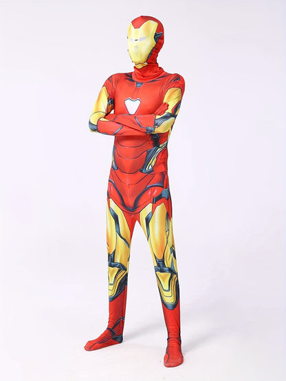 Ropa de héroe para niño: mono de fiesta elástico y duradero con cremallera, perfecto para Halloween, bailes y fiestas de personajes de películas.