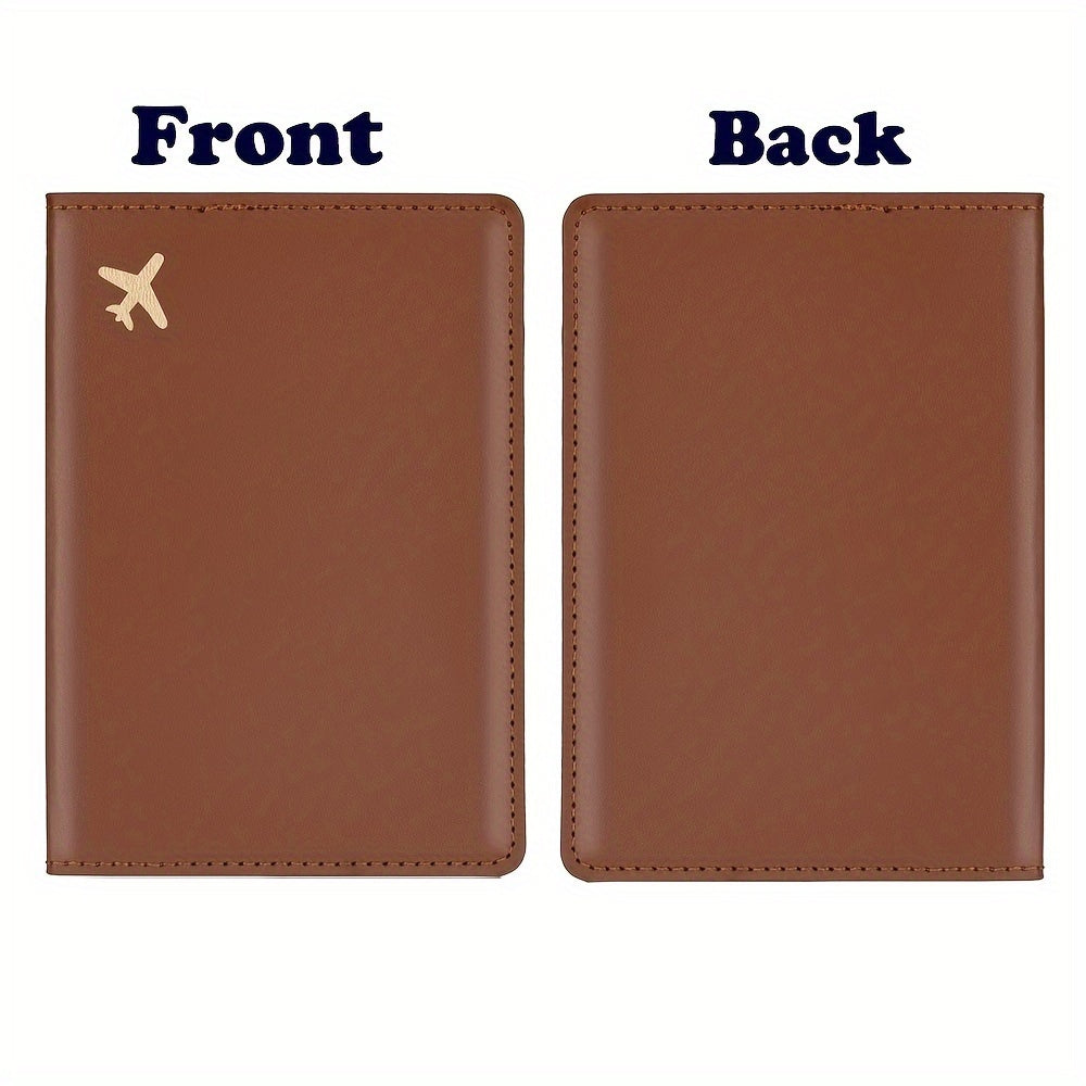Minimalist Faux Leather Passport Cover with Custom Name - RFID Blocking, Water-Resistant Travel Wallet Card Holder for Men and Women, Lightweight Unlined Passport Pouch for Vacation