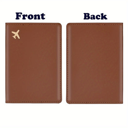 Minimalist Faux Leather Passport Cover with Custom Name - RFID Blocking, Water-Resistant Travel Wallet Card Holder for Men and Women, Lightweight Unlined Passport Pouch for Vacation