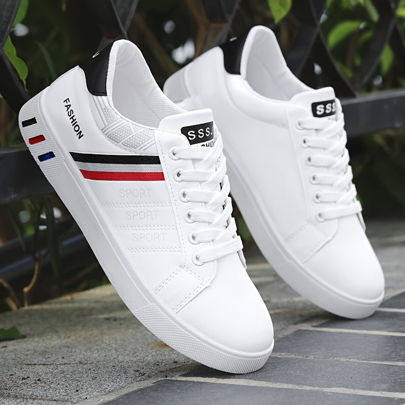 Men's Trendy Street Style Low Top Skateboard Shoes, Comfy Non-Slip Lace-Up Durable Sneakers For Men's Outdoor Activities