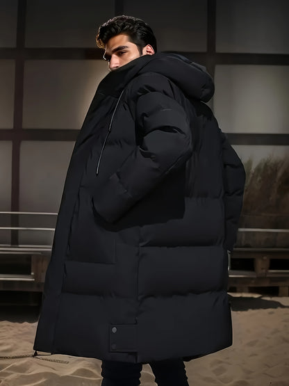 Men'S Solid Color Jacket, Comfy Warm Trendy Winter Cold-Proof Outwear As Gift
