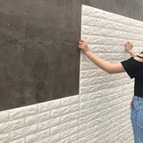 30pcs 3D Brick Wall Stickers, DIY Square Wall Decals, Easy Peel Stick Cleanable Cuttable, For Kitchen Living Room Bathroom Hallway, Plastic Ceiling Tiles Stickers, To Avoid Overall Damage During Transportation, Please Do Not