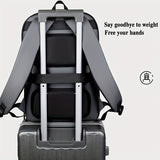 1pc Men's Solid Color Business Backpack, Commuter Bag With Trolley Strap, Casual Daypack For Going Out &amp; Leisure Travel, Waterproof 15-in Laptop Bag