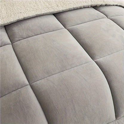 Reversible Plaid Comforter - Contemporary All-Season Quilted Duvet Insert with Box Stitch, Ultra Soft Milk Velvet Fabric, Medium Weight Polyester Fill, Machine Washable, Multipurpose - Available in 9 Sizes, Christmas Present