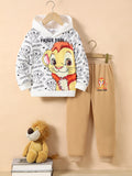 Popular Autumn and Winter Set for Boys Featuring a Hoodie and Sweatpants with a Lion Print, Designed for Targeted Development, for Outdoor