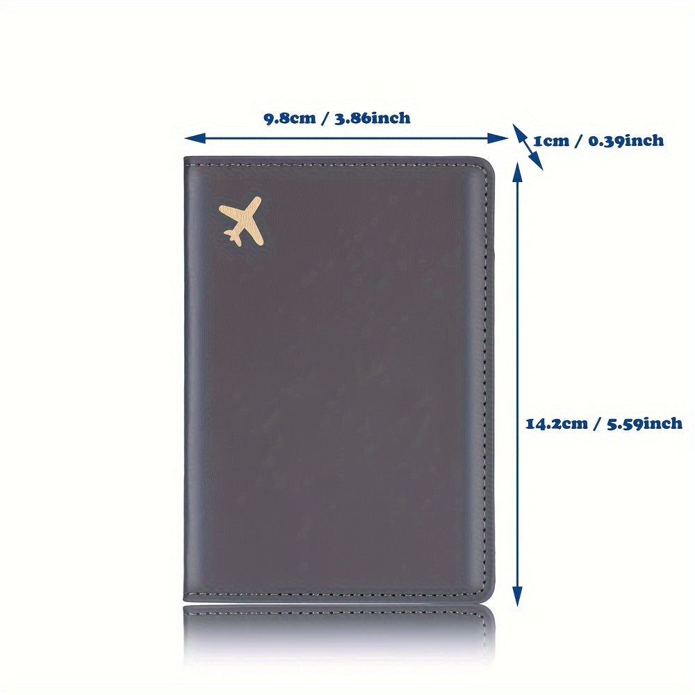 Minimalist Faux Leather Passport Cover with Custom Name - RFID Blocking, Water-Resistant Travel Wallet Card Holder for Men and Women, Lightweight Unlined Passport Pouch for Vacation
