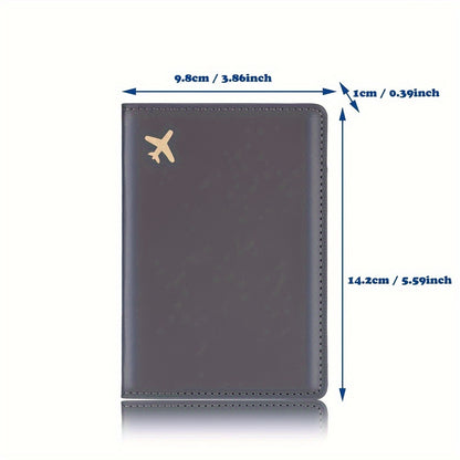 Minimalist Faux Leather Passport Cover with Custom Name - RFID Blocking, Water-Resistant Travel Wallet Card Holder for Men and Women, Lightweight Unlined Passport Pouch for Vacation