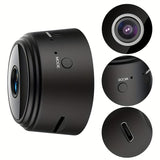 Minicámara de vigilancia inalámbrica con tapa trasera magnética, captura de video de 480p, batería recargable de polímero de litio, alimentación por USB/batería, Wi-Fi para monitoreo en casa, oficina y auto (blanco y negro)