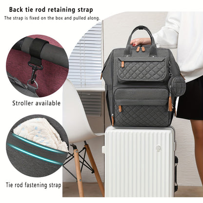 Mochila de gran capacidad, multifuncional, portátil, para mamá, con compartimentos múltiples para guardar biberones y pañales.