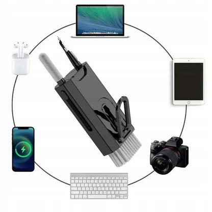 8 em 1 kit de limpeza para teclado e fones de ouvido, escova de limpeza para airpods, computador, tablet, laptop, tv, tela, telefone celular