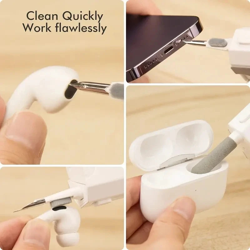 8 em 1 kit de limpeza para teclado e fones de ouvido, escova de limpeza para airpods, computador, tablet, laptop, tv, tela, telefone celular