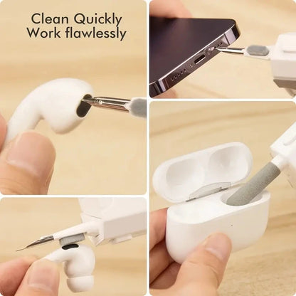 8 em 1 kit de limpeza para teclado e fones de ouvido, escova de limpeza para airpods, computador, tablet, laptop, tv, tela, telefone celular