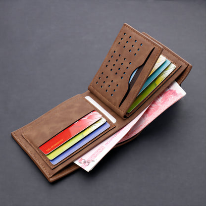 Cartera retro de cuero PU para hombre con nombre personalizado y texto, un regalo genial