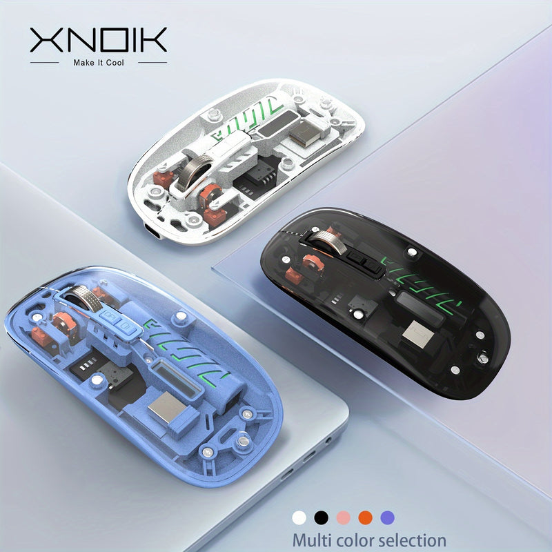 Ratón inalámbrico recargable ambidiestro XNOIK - Óptico, batería de 400 mAh, conectividad inalámbrica y de 2,4 G, clic silencioso, compatible con múltiples dispositivos (Macbook Pro, portátil, PC) - Temática de deportes electrónicos y tecnología