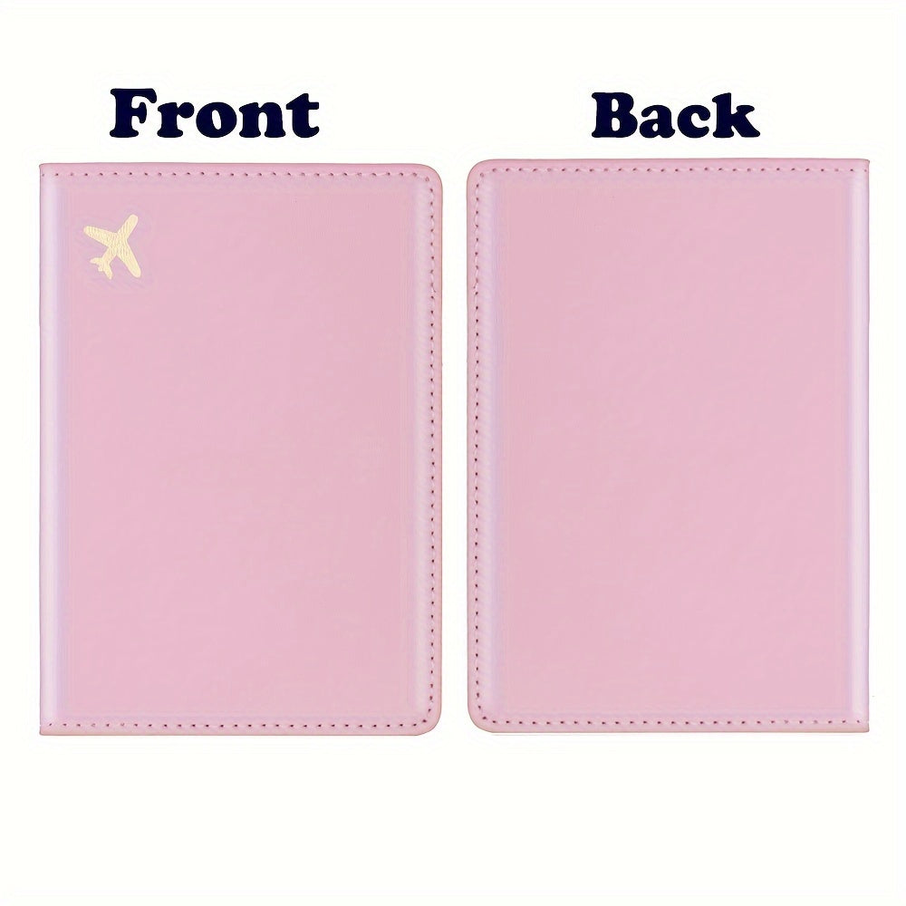 Minimalist Faux Leather Passport Cover with Custom Name - RFID Blocking, Water-Resistant Travel Wallet Card Holder for Men and Women, Lightweight Unlined Passport Pouch for Vacation